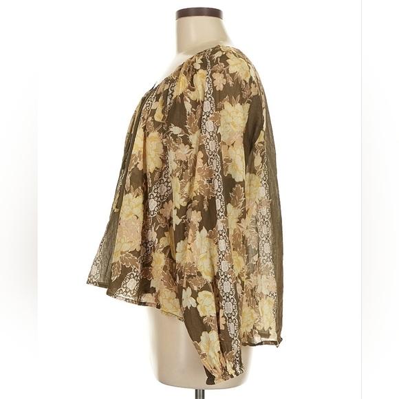 Free People Boho Floral Peasant Blouse β Size M β EUC - Picture 5 of 7